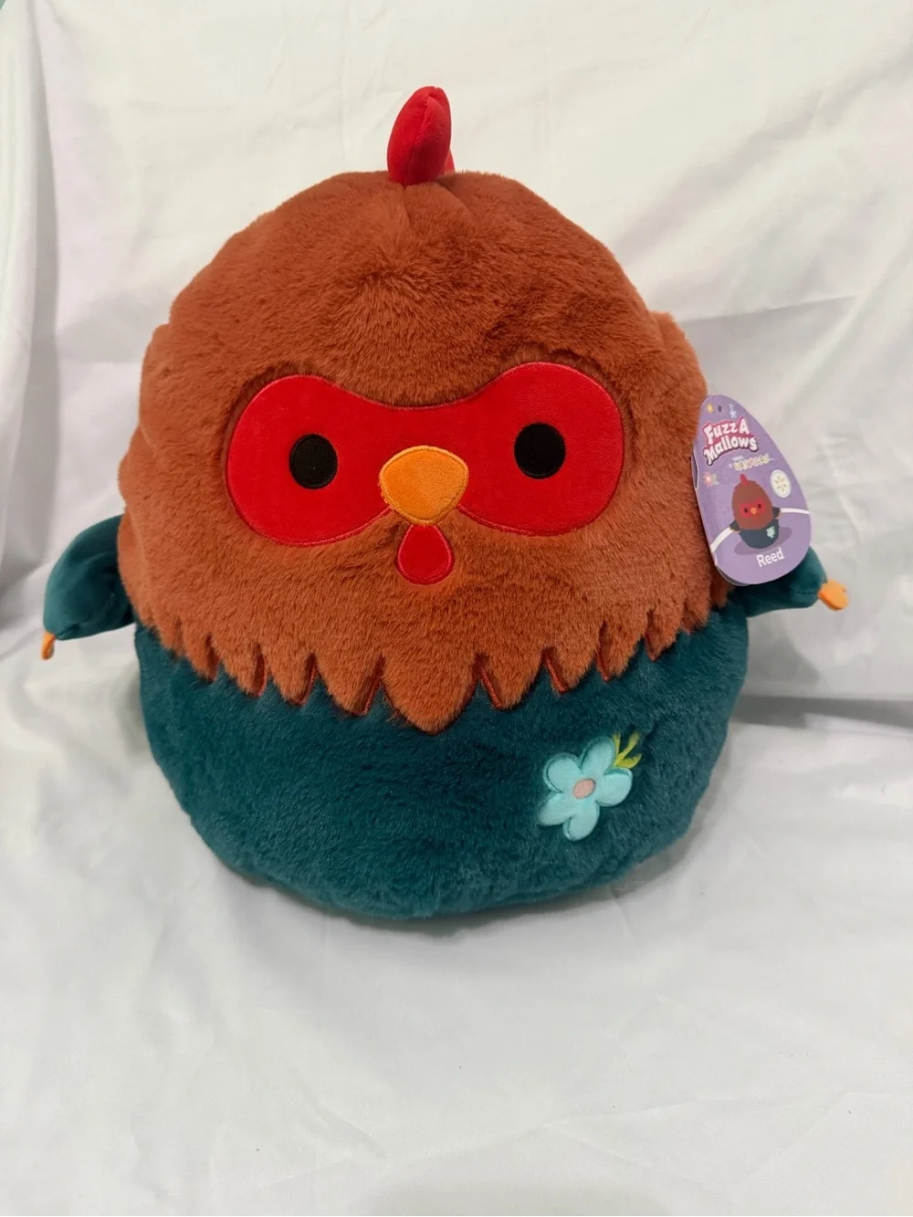 NWT-Squishmallows Fuzz a Mallows Reed Bird Plush retail exclusive - Brown & Teal